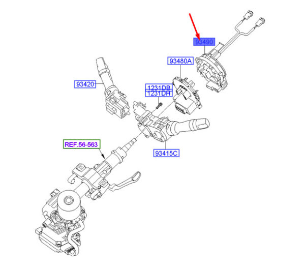 934902W110 - Hyundai Santa Fe MK3 Steering Watch Spring Contact 934902W110 NEW ORIGINAL
