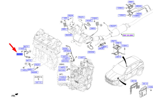 947602U000 - Hyundai Tucson NX4 MK4 Oil Pressure Sensor Harness 947602U000, Original Part