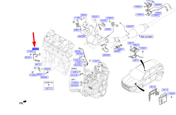 947702U000 - Hyundai Tucson NX4 Oil Pressure Switch Connector Mount 947702U000, Original
