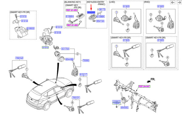 954302W401 - Hyundai Santa FE MK3 DM Transmitter for Keyless Access 954302W401 NEW ORIGINAL
