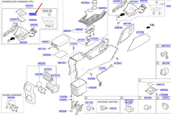 95570D9000 - KIA SPORTAGE QL MK4 Wireless Changing Pad 95570D9000 NEW GENUINE
