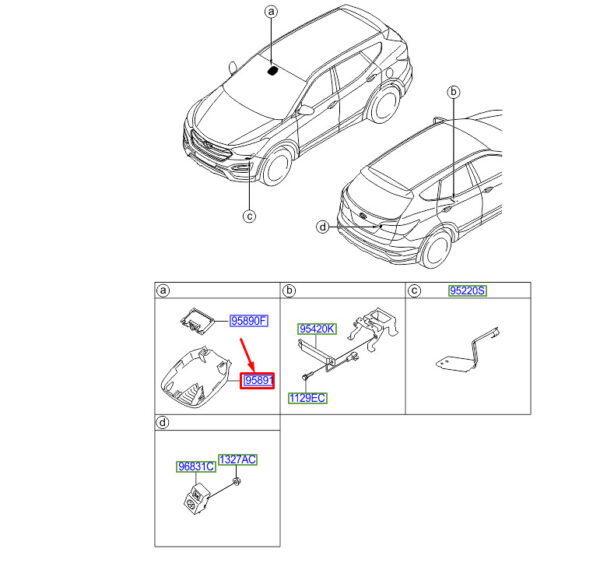 958912W200 - Hyundai Santa Fe MK3 DM LDWS Cover LHD 958912W200, NEW, ORIGINAL
