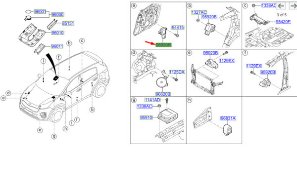 95920B1050 - Kia Sportage QL MK4 Pressure Side Impact Sensor 95920B1050 NEW ORIGINAL