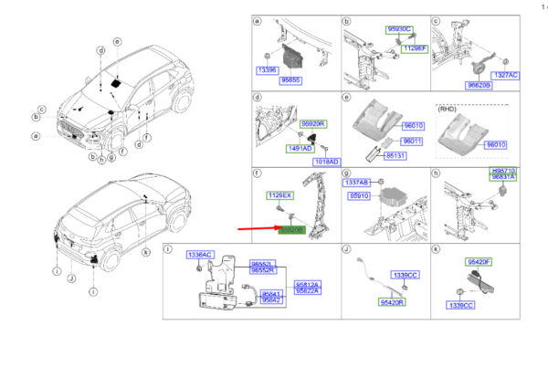 95920J9000 - Hyundai Kona MK1 side impact sensor 95920J9000, original part