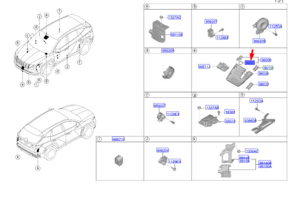 96001A2000 - Hyundai Tucson NX4 MK4 Silicone Pad for Rain Sensor 96001A2000, NEW, ORIGINAL