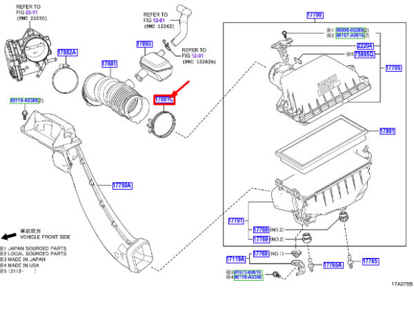 9611110430 - TOYOTA HIGHLANDER MK4 Air Cleaner Hose Clamp 9611110430 NEW GENUINE