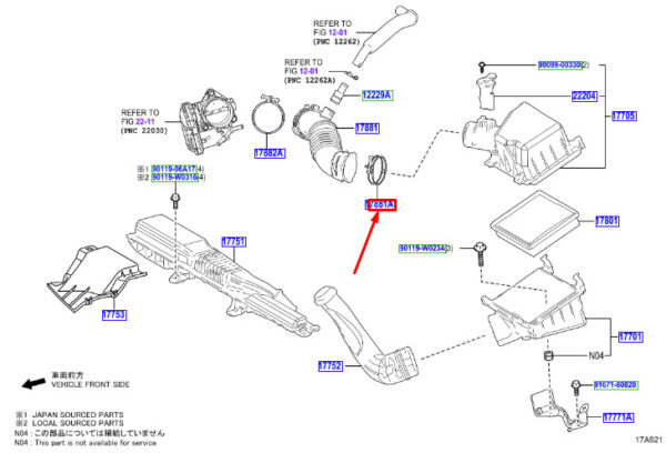 9611110780 - Toyota C-HR MK1 Engine Air Filter Hose Clamp 9611110780, Genuine Part