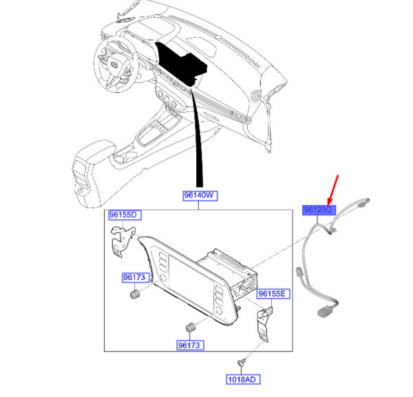 96120T72504X - Hyundai i20 MK3 USB-Buchse Baugruppe 96120T72504X NEU ORIGINAL