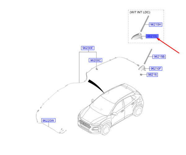 96210J9510SU8 - Hyundai Kona MK1 Kombinationsantenne Baugruppe 96210J9510SU8 NEU ORIGINAL