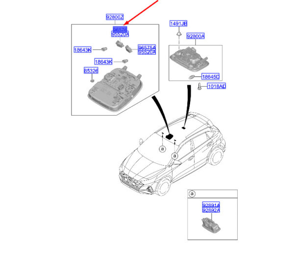 96576G8100 - HYUNDAI I20 MK3 HANDSFREE MICROPHONE RIGHT 96576G8100 NEW GENUINE