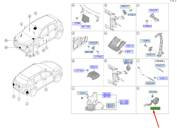 96630K4000 - Hyundai Kona Electric MK1 Einbruchalarmhupe Baugruppe 96630K4000 NEU ORIGINAL