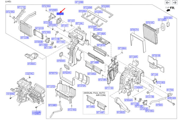 971492W400 - Hyundai Santa Fe MK3 DM Heater Camshaft Mode Left Handlebar 971492W400 NEW