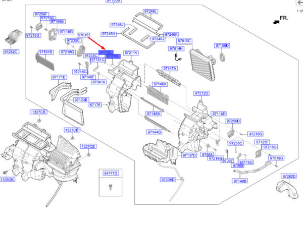 97149C5300 - Hyundai Kona MK1 Heizungstemperatur-Türbaugruppe 97149C5300, Original