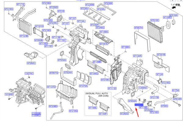 971863S010 - Hyundai Santa Fe MK3 DM Heating Temperature Door Arm 971863S010, Original