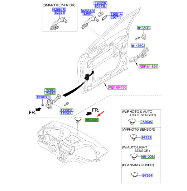 972533S100 - Hyundai Santa Fe MK3 DM Sicherheitsblinkerbaugruppe 972533S100, Original