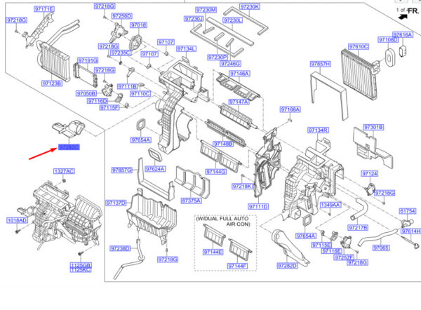 972792W000 - Hyundai Santa FE MK3 DM Heating Channel Shower Left 972792W000 NEW ORIGINAL