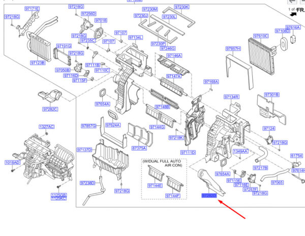 972822W000 - Hyundai Santa FE MK3 DM Heating Channel Shower Right LHD 972822W000 NEW ORIGINAL
