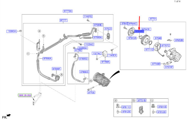 9764633300 - Hyundai Tucson NX4 MK4 Air Conditioning Compressor Spacer 9764633300, Original Part