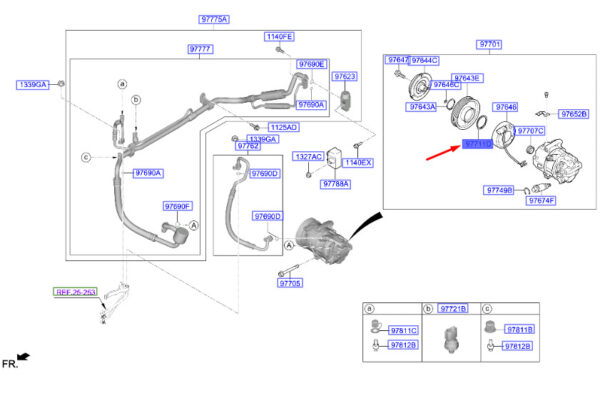 976483K120 - Hyundai Tucson NX4 MK4 Fuse Ring for Air Conditioning Compressor 97483K120, Original