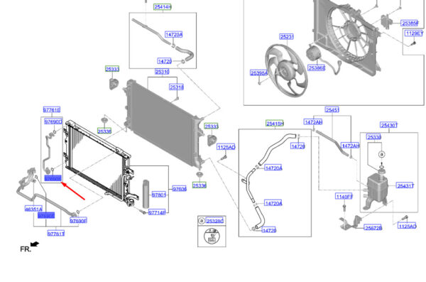 97690K4000 - Hyundai Kona Electric MK1 O Ring for Cooling System Pipe 97690K4000, NEW, ORIGINAL