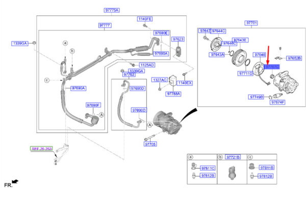9770733300 - Hyundai Tucson NX4 MK4 A/C Compressor Shaft Seal 9770733300, New Genuine
