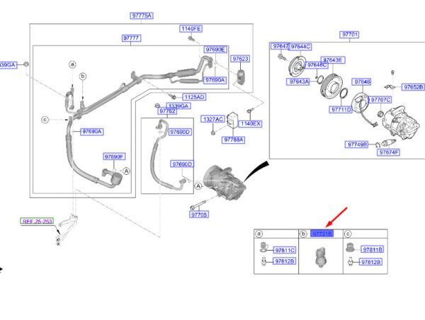 97721D2000 - Hyundai Tucson NX4 MK4 A/C Pressure Sensor 97721D2000, New Genuine