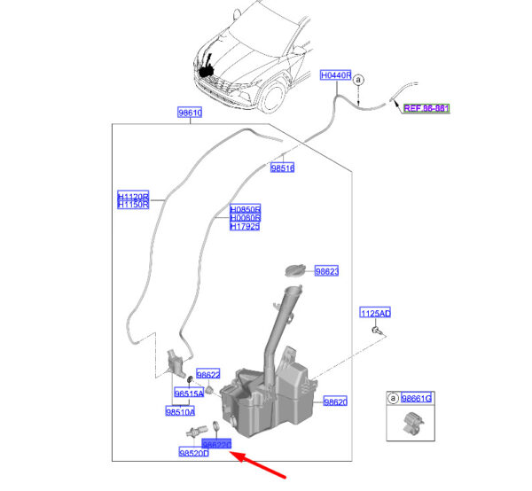 986223L000 - Hyundai Tucson NX4 MK4 Grommet for Windshield Level Switch 986223L000