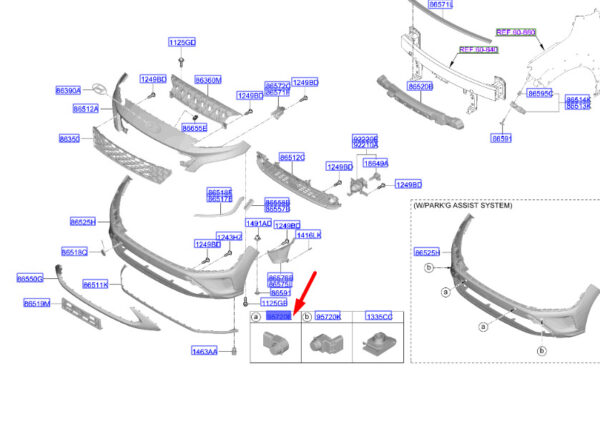 99310J9600PGY - Hyundai Kona MK1 front parking sensor 99310J9600PGY, original part