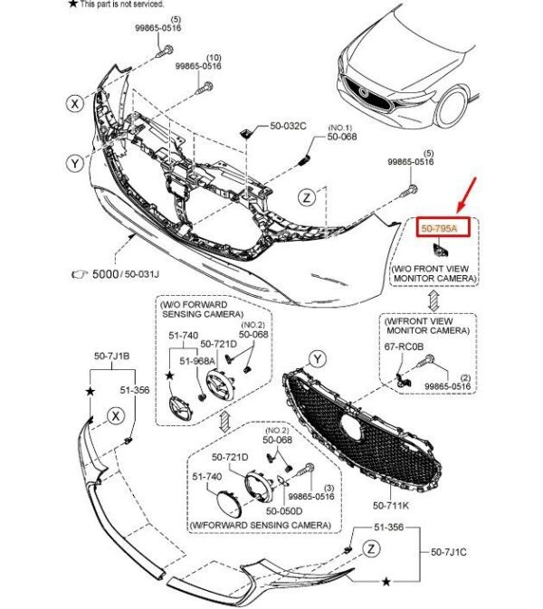 BCKN50705 - MAZDA 3 Hatchback BP Radiator Grille Cap BCKN50705 NEW GENUINE