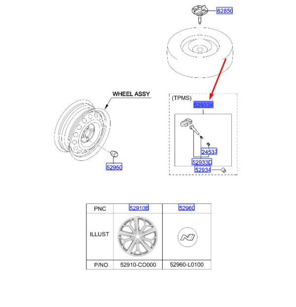 F2F40AK990 - HYUNDAI i20 MK3 TPMS Kit F2F40AK990 NEW GENUINE