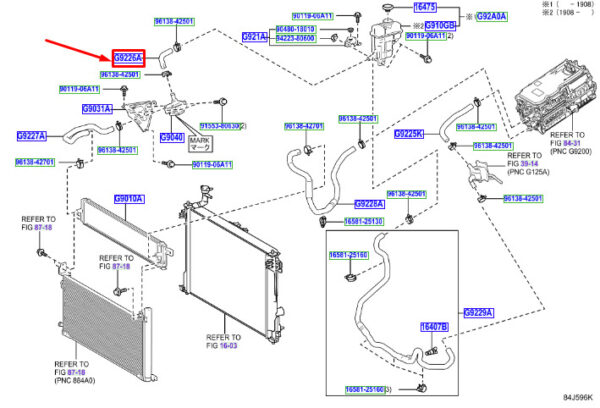 G922642010 - Toyota RAV 4V XA50 Inverter Cooling Hose G922642010, Original Part