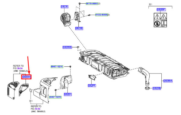 G92DH42010 - Toyota RAV 4V XA50 HV battery intake filter G92DH42010 NEW ORIGINAL