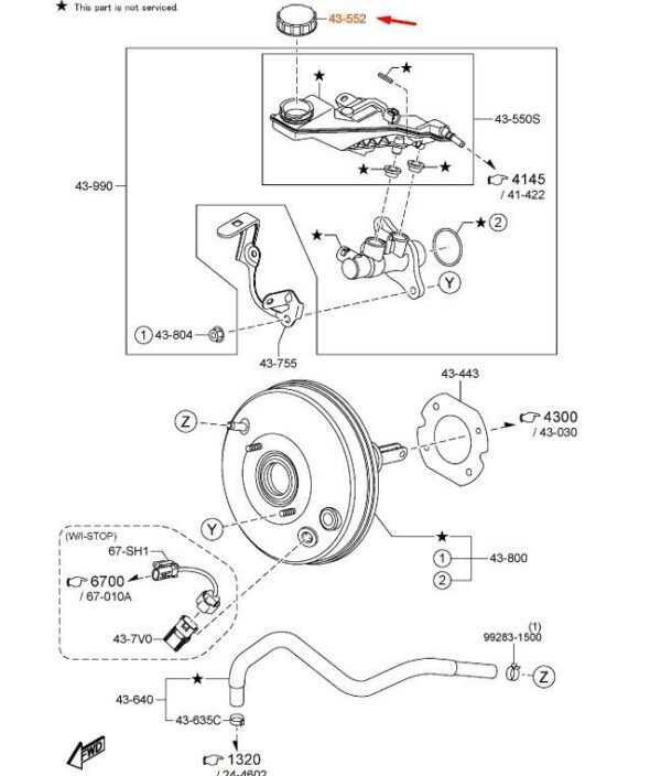 KD394355YD - MAZDA CX-5 MK2 Master Cylinder Reservoir Cap KD394355YD NEW GENUINE