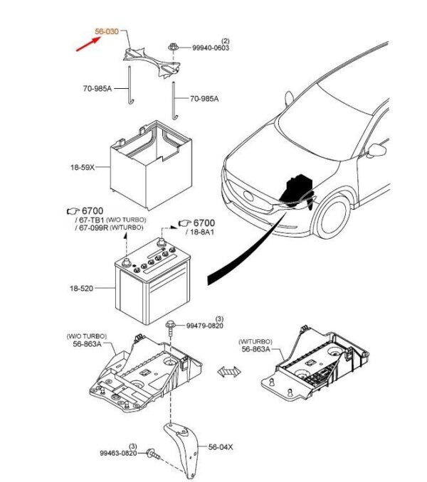 KD5356031A - MAZDA CX-5 MK2 Battery Clamp KD5356031A NEW GENUINE