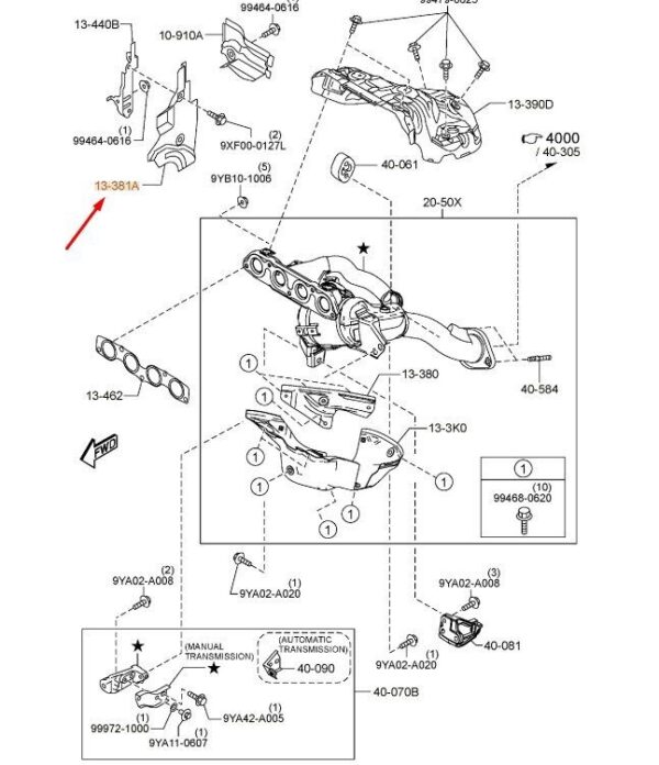 PE0113381C - MAZDA CX-5 MK2 Exhaust Manifold Heat Insulator PE0113381C NEW GENUINE