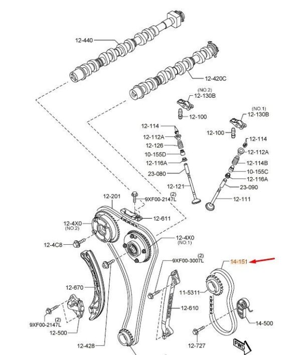 PE2714151 - MAZDA CX-5 MK2 Oil Pump Chain PE2714151 NEW GENUINE