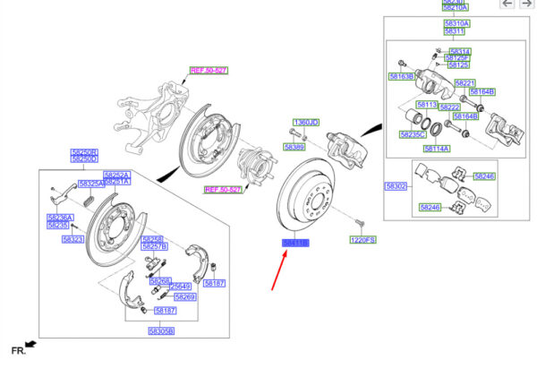 S584112P000 - Hyundai Santa FE MK3 DM rear brake disc S584112P000 NEW ORIGINAL