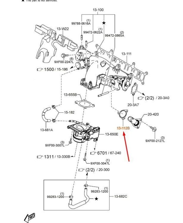 SH1713112B - MAZDA CX-5 MK2 Inlet Manifold NO.2 Gasket SH1713112B NEW GENUINE