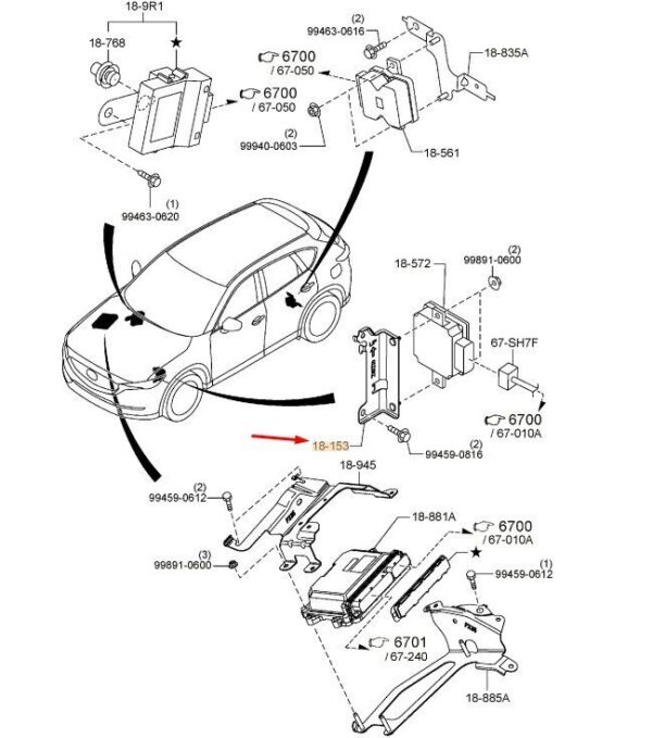 SH9H1858Z - MAZDA CX-5 MK2 DC-DC Converter Bracket SH9H1858Z NEW GENUINE