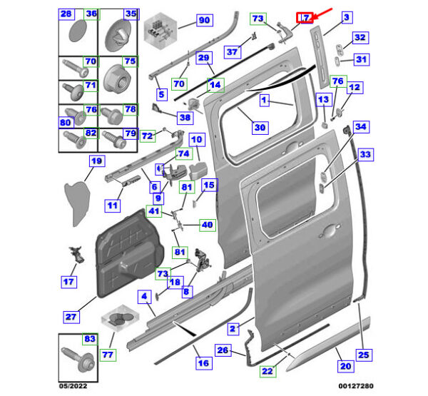 SU001A4040 - TOYOTA PROACE MPY Right Sliding Door Carriage SU001A4040 NEW GENUINE
